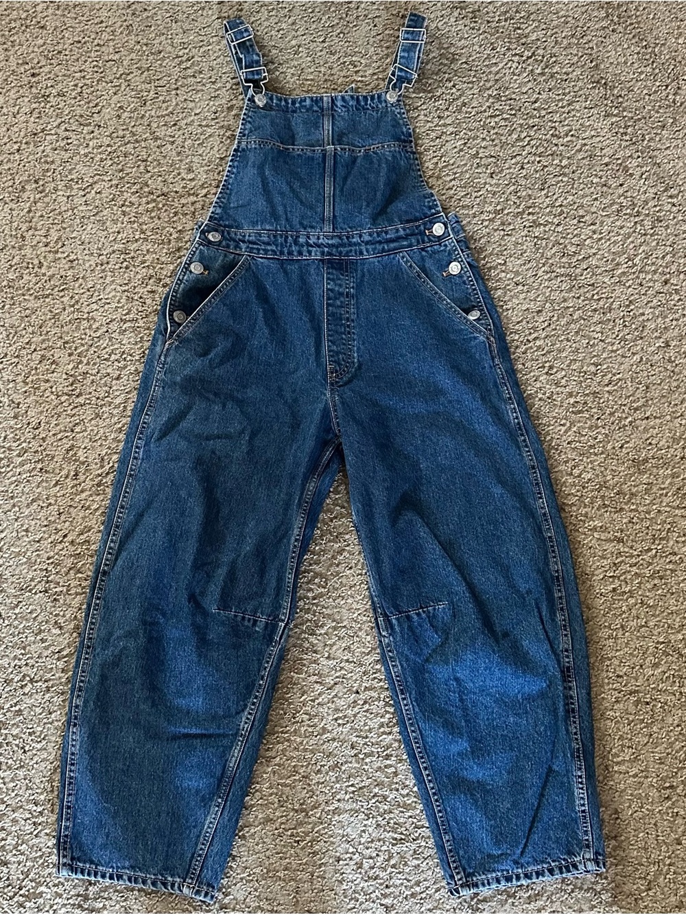 Zara Overalls Barrel Leg Denim Size Medium